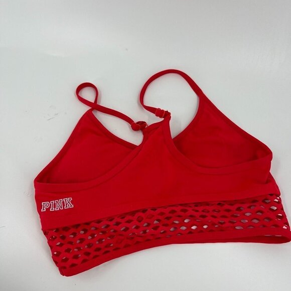 ✅ VICTORIA'S SECRET PINK RED RACERBACK SPORTS BRA SIZE SMALL - Picture 3 of 4